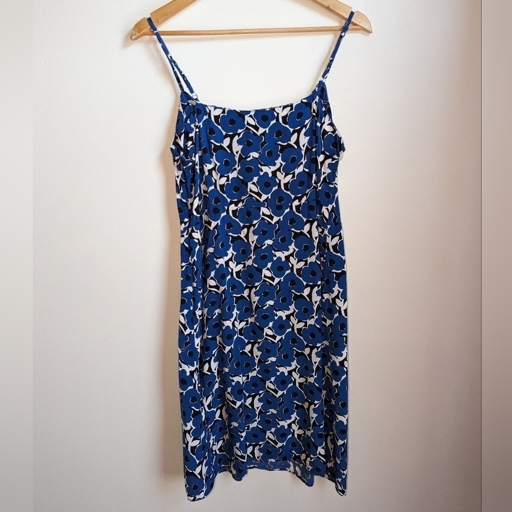UNIQLO X CASSIE BYRNES Blue & White Florals Contemporary Mini Dress Size Large - Picture 13 of 13